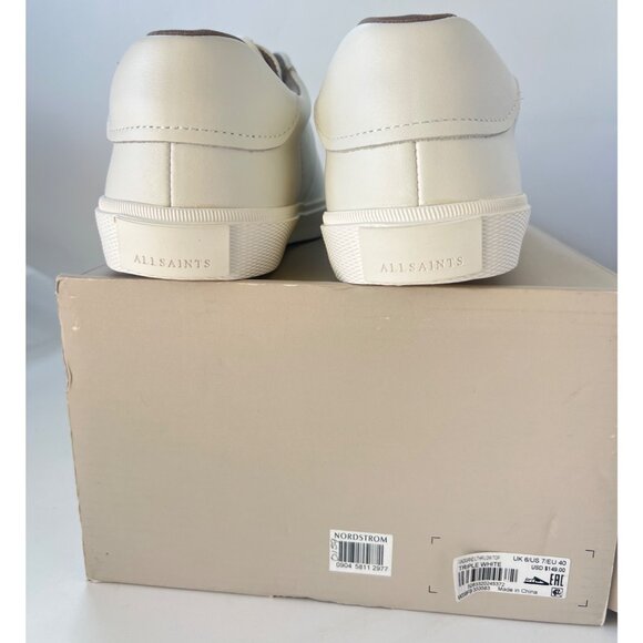 All Saints Underground Low Tops Triple white Leather Men Size EU40 US7 - Picture 8 of 11